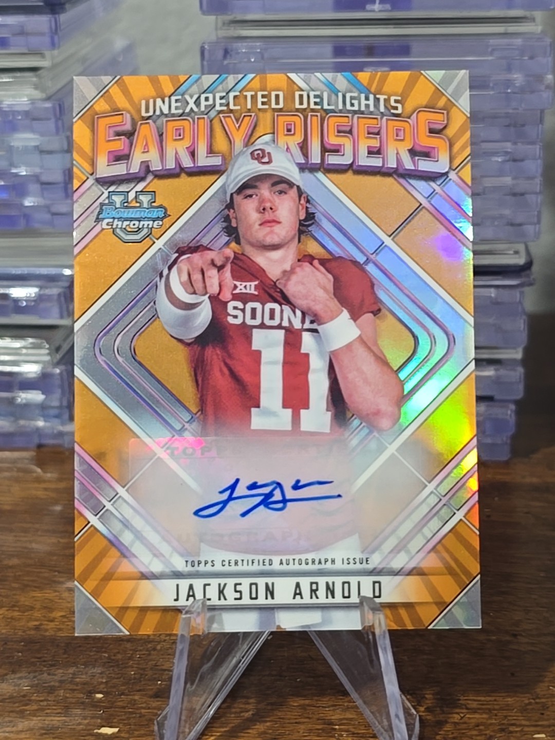 2023 JACKSON ARNOLD BOWMAN U CHROME ORANGE EARLY RISERS AUTO #ER-8 17/25 AUBURN