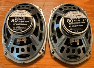 Set of 2 Vintage KRACO K-69 6” x 9” 3-Way Speakers UNTESTED FOR PARTS OR NOT WOR