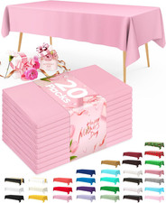 Plastic Table Cloth Disposable 20 Pack, 54 X 108 Inch Table Cloths, Easter Party