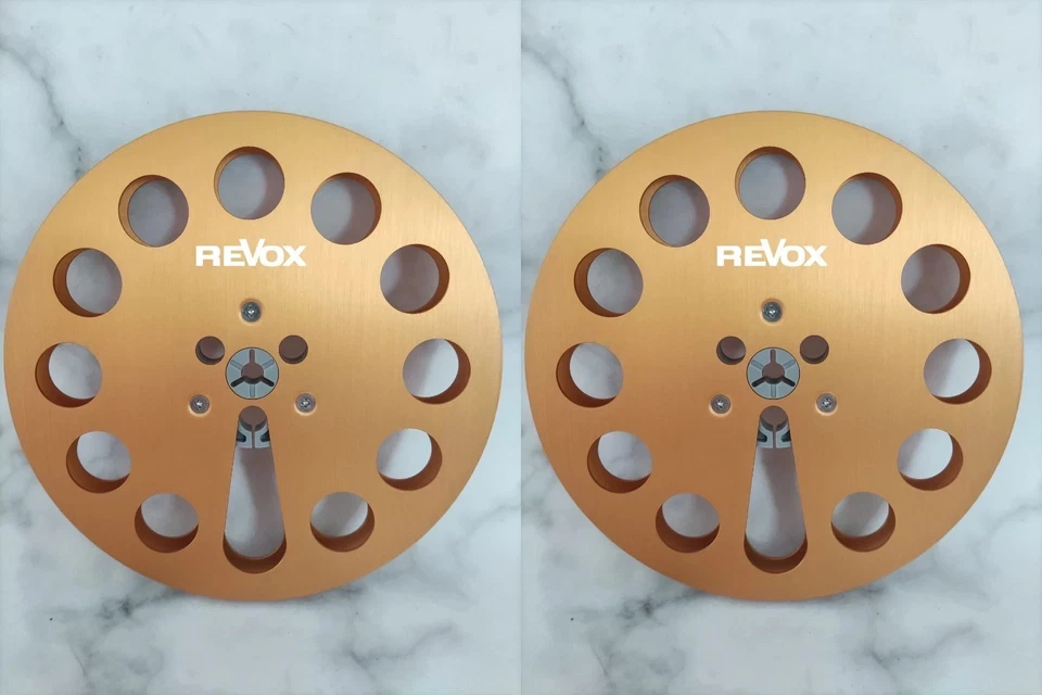 Un par de carretes de cinta Revox plateados de 7"" para grabadora de cinta PR-99 A77 B77 G36, etc. Foto 2 de 4