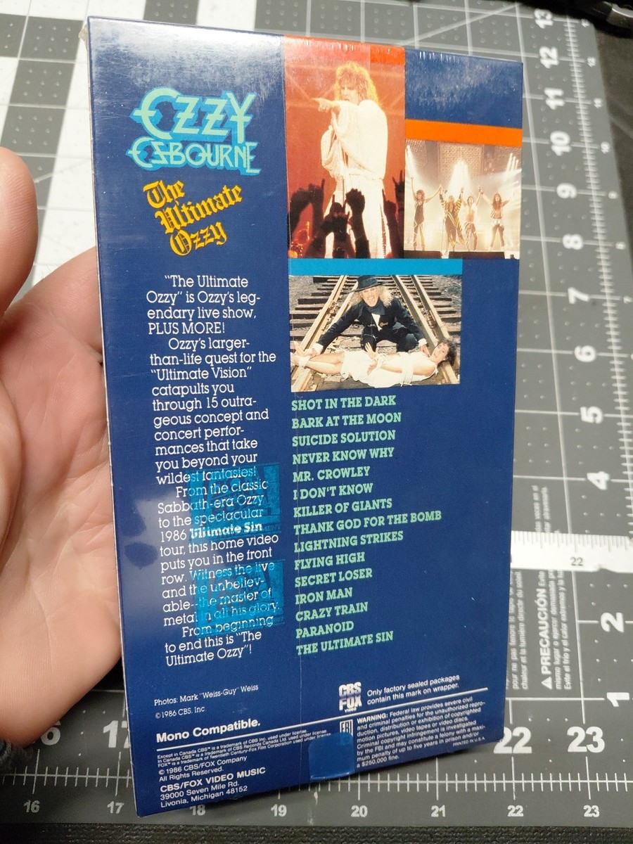 Rare Vintage Ozzy Osbourne 'The Ultimate Ozzy' VHS Tape by 1986