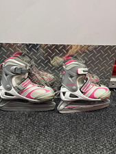 Bladerunner Dazzle Youth Adjustable Ice Skates Pink/Gray/White Hard Shell