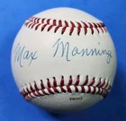 MAX MANNING AUTOGRAPHED BASEBALL NEGRO LEAGUE NEWARK EAGLES