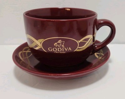 Godiva Chocolatier Coffee, Hot Chocolate, Tea, Soup Mug Burgundy 2008, 16oz