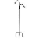 Double Ground Hook Iron Shepherd Hook for Yard Hanging Lanterns Black
