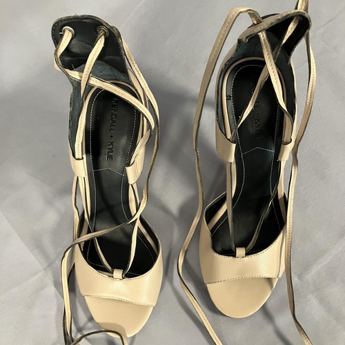 Kendall + Kylie Shoes Womens Size 6M Beige Nude Lace Up Stiletto Sandals Mira - Picture 8 of 16