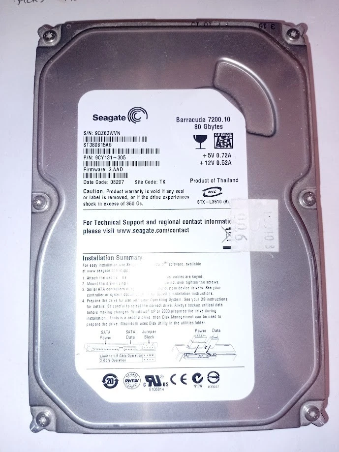 Seagate BarraCuda 4 To, Disque dur ST4000DM004, SATA/600
