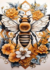 Bee Diamond Painting Kits for Adults, Bee Flowers Diamond Art Kits for