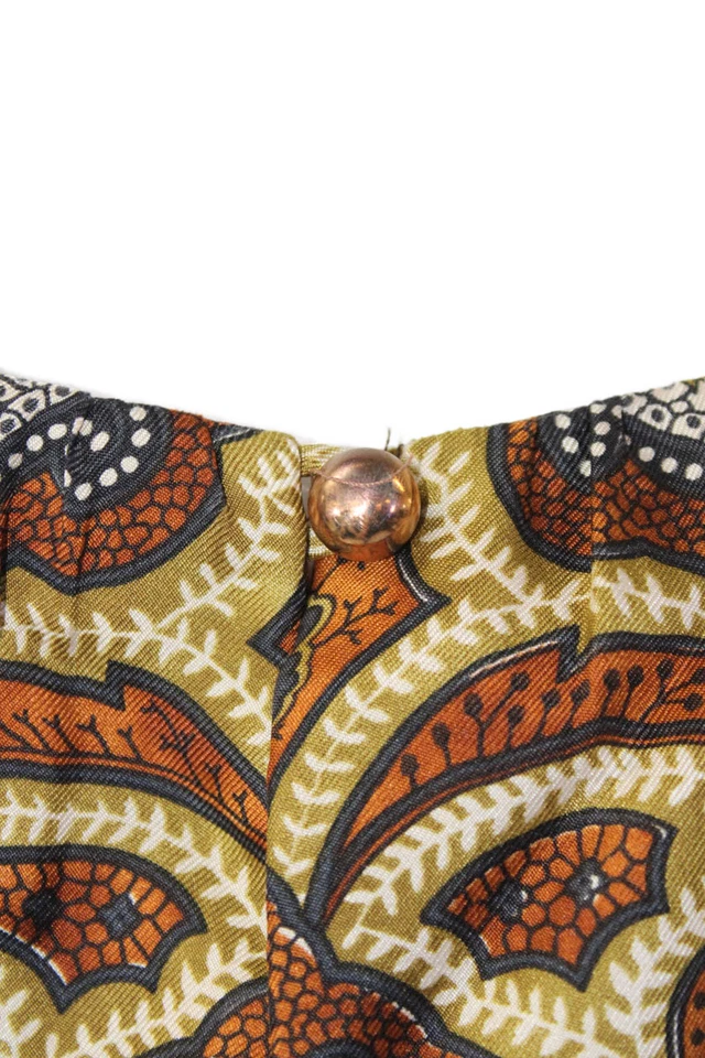 Milly Of New York Womens Silk Printed Crew Neck Sleeveless Blouse Top Brown Sz 2 - Image 4 of 4