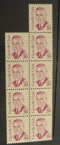 US Stamp Scott #1867, 39c, Grenville Clark 9 Stamps NH - Value $3.51