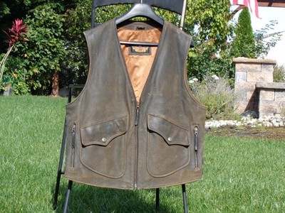 HARLEY DAVIDSON BILLINGS LEATHER JACKET VEST X-LARGE HERITAGE SPRINGRER ROADKING