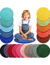 NEW - 20 pack Kids Carpet Mat Seats 18" Round Multi Color