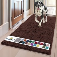 Badezimmerteppich Mikrofaser Rutschfest SaugfäHig Weich Waschbar Braun 61X152 Cm