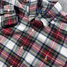 Ralph Lauren Button Down Shirt Mens Large Multicolor Plaid Classic Fit Pony