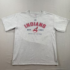 VTG Cleveland Indians Chief Wahoo T Shirt Mens Medium Gray Tee Guardians Graphic