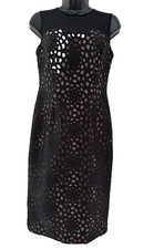 Maggy London Cutout Overlay Dress Womens Size 2 Black Lined Sleeveless