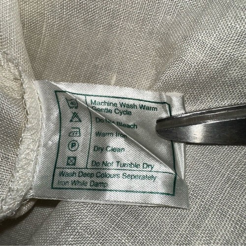 Vintage Laura Ashley 100% Linen Ruffle Blouse 8 | Cottagecore Peasant Button Up - Afbeelding 9 van 10