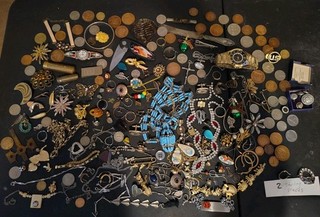 GIGANTIC JUNK DRAWER FULL OF TREASURES STERLING COINS ANTIQUE AND VINTAGE