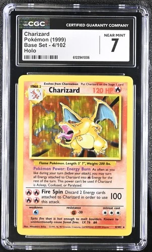 CGC 7 Charizard 1999 Base Set 4/102 Holo Pokemon Card