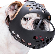 Short Snout Dog Muzzle, Soft Silicone Flat Faced Muzzle for French Bulldog Shih