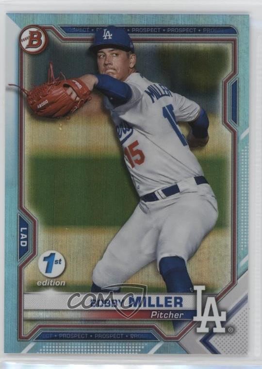 2021 Bowman 1st Edition Sky Blue Foil Bobby Miller #BFE-75 10c7