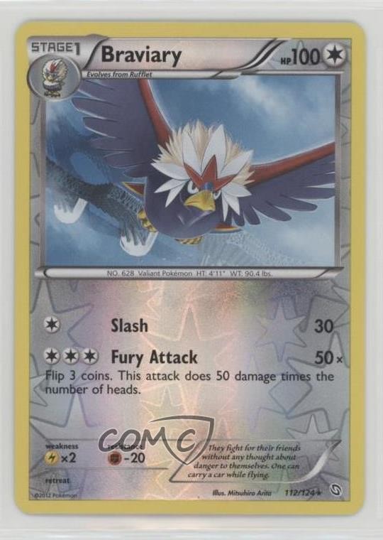 Braviary Reverse Foil Pokémon Black & White Dragons Exalted #112
