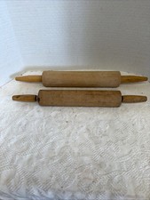Vintage Set 2 Wooden Rolling Pin  Handles Primitive Farmhouse 17&rdquo;&19&rdquo;