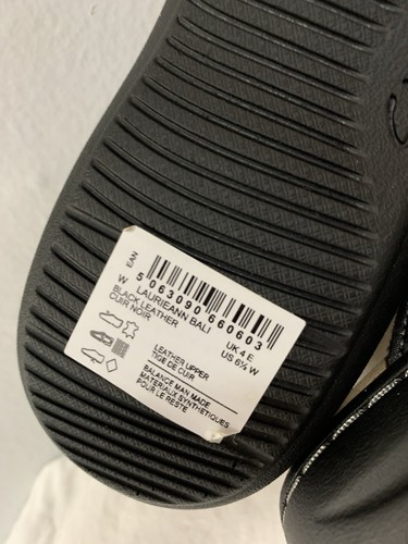 NIB Clarks Sandals Laurieann Bali Sz 6.5W Black Leather Slides 77326 NEW - Picture 3 of 12