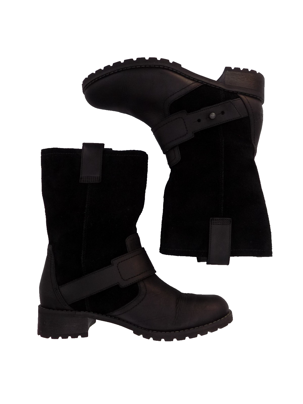 SAOLA Stivali Timberland neri pelle scamosciata taglia 5 donna tacco basso suola grossa