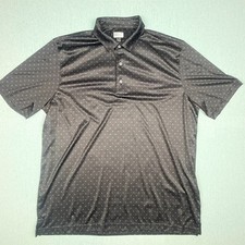 Greg Norman Men's ML75 Short Sleeve Golf Polo Shirt Black with White Size XL
