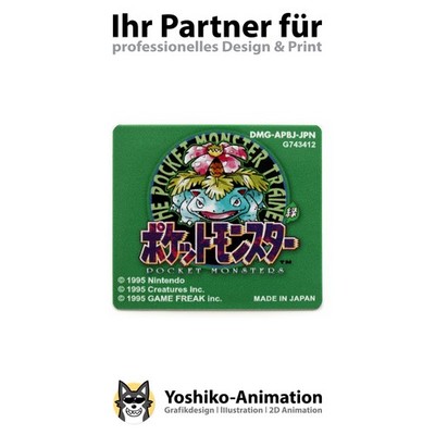 Pokemon Grüne Edition Japan GameBoy Ersatz Label Aufkleber GB GBC [DMG-APBJ-JPN]