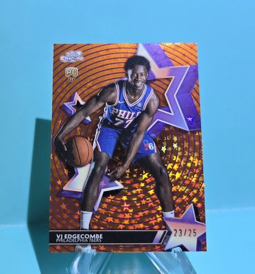 2025-26 Topps Chrome Cosmic VJ Edgecombe Starfractor Orange /25