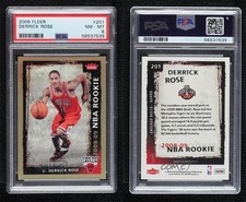 2008-09 Fleer 2008-09 NBA Rookie Derrick Rose #201 PSA 8 Rookie RC