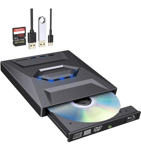 Für Laptop Desktop 5 in 1 USB 3.0 tragbares externes CD/DVD-Laufwerk Zubehör UK - Bild 5 von 10