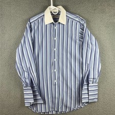 Turnbull  Asser Dress Shirt Mens 16 41 Blue Button Up Exclusive French Cuffs