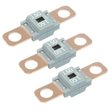 3-Pack High-Current Bolt-On Fuses, 150A Midi Automotive White 