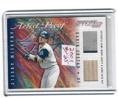 2001 Studio Artist Proof Darin Erstad GU Bat & Jersey #08/25 Card #MS-6