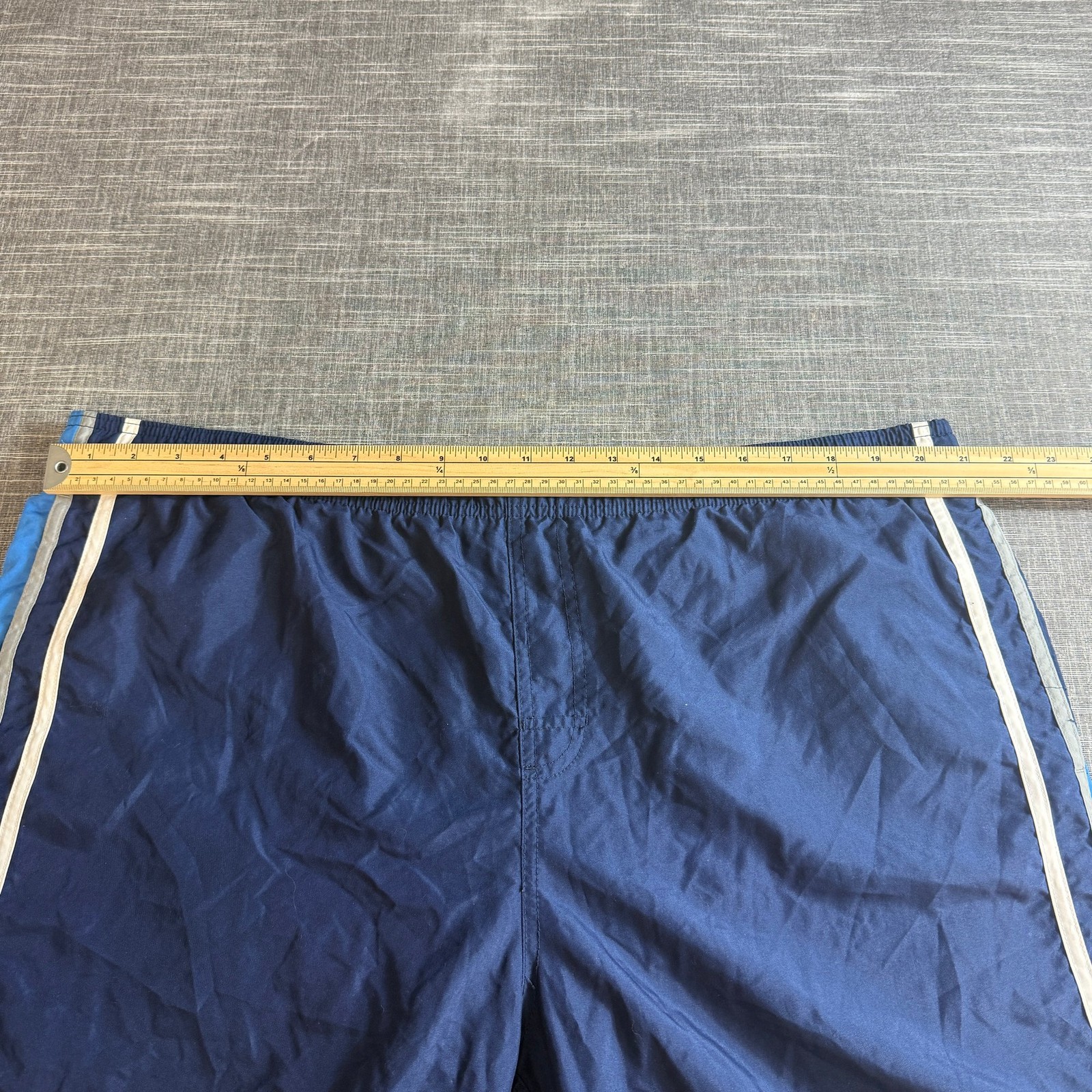 Nike Men's Swim Shorts L Blue White Stripe Sportswear Swimming Trunks image 3