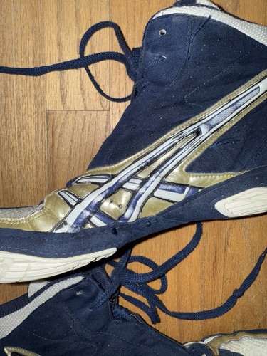 ASICS Cael Sanderson V3.0 Wrestling Blue/Gold JY700 Size 11 - Picture 9 of 12