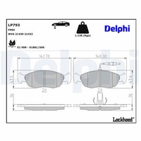 Bremsbelagsatz Scheibenbremse Delphi LP793 FüR N5 7C N3 Peugeot 1C 106 1A 306 7B
