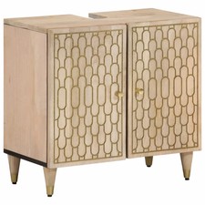 WALPLUS Bathroom Sink Cabinet 62x33x58 cm Solid Wood Mango Vanity Unit