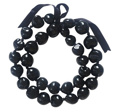 New 32'' Best Quality Black or Brown Kukui Nut Necklace Lei