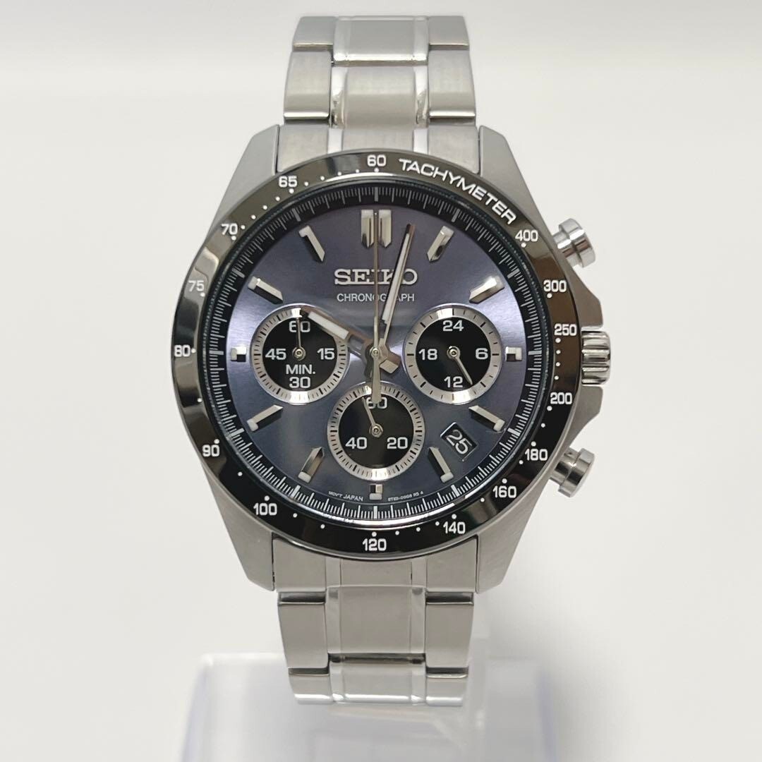 USED Excellent]SEIKO SBRT027 8T63-00D0 Chronograph Blue Gray Dial