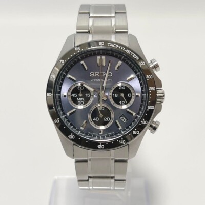 USED Excellent]SEIKO SBRT027 8T63-00D0 Chronograph Blue Gray Dial