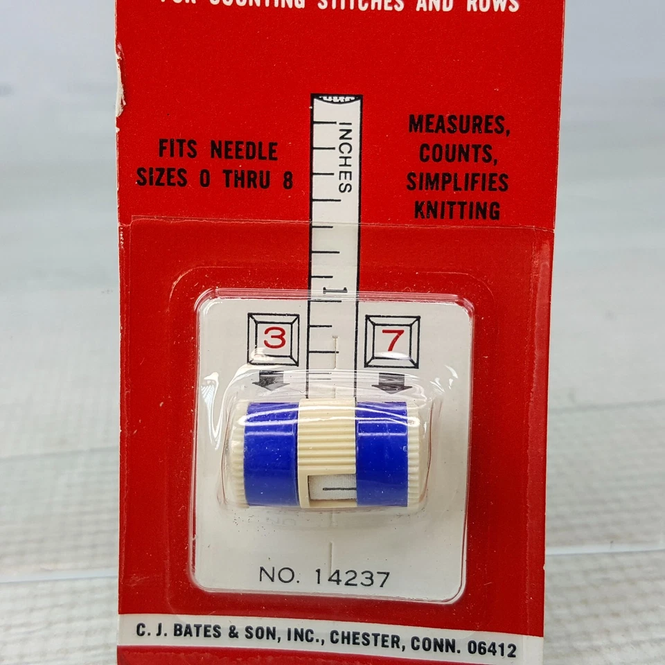 Vintage Susan Bates Compact Knit Count 8" Pull Out Tape Measure Sealed USA - Image 2 of 4