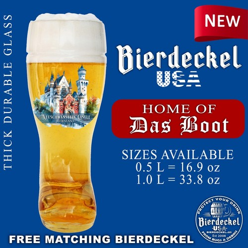 Das Boot - Bicchiere birra castello di Neuschwanstein 0,5 L Oktoberfest Germany sottobicchiere birra - Foto 2 di 8