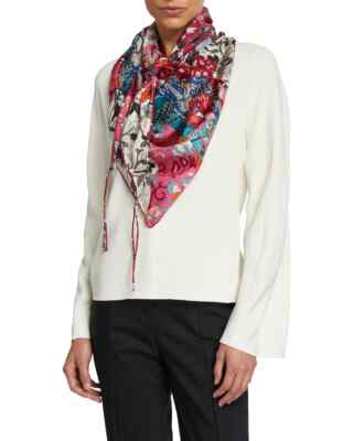 スカーフ Ferragamo Scarves Bordeaux Salvatore Ferragamo 274739 Prince of Persia Triangle Silk