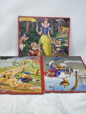Lot of 3 Vintage Disney Frame Tray PUZZLES 14 by 11 Toys by Jaymar New York
