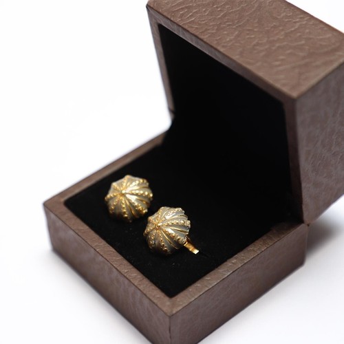 925 Sterling Silver Vintage Umbrella Gray Enamel Gold Plated Wedding Cufflink - Picture 4 of 4