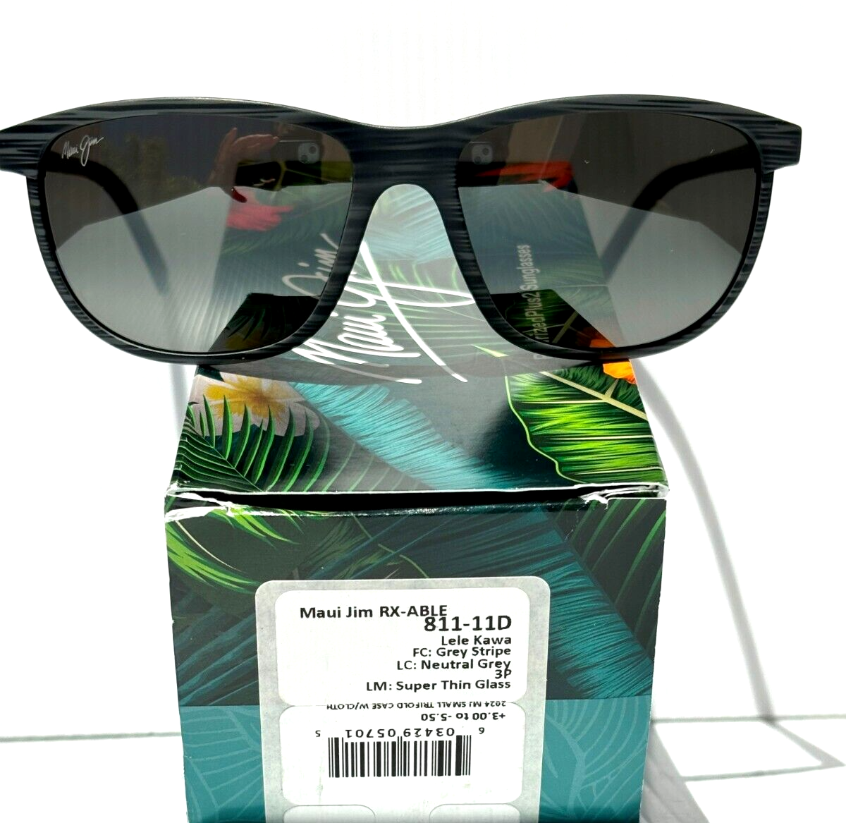 NEW Maui Jim LELE KAWA Grey Stripe POLARIZED Neutral Grey GLASS